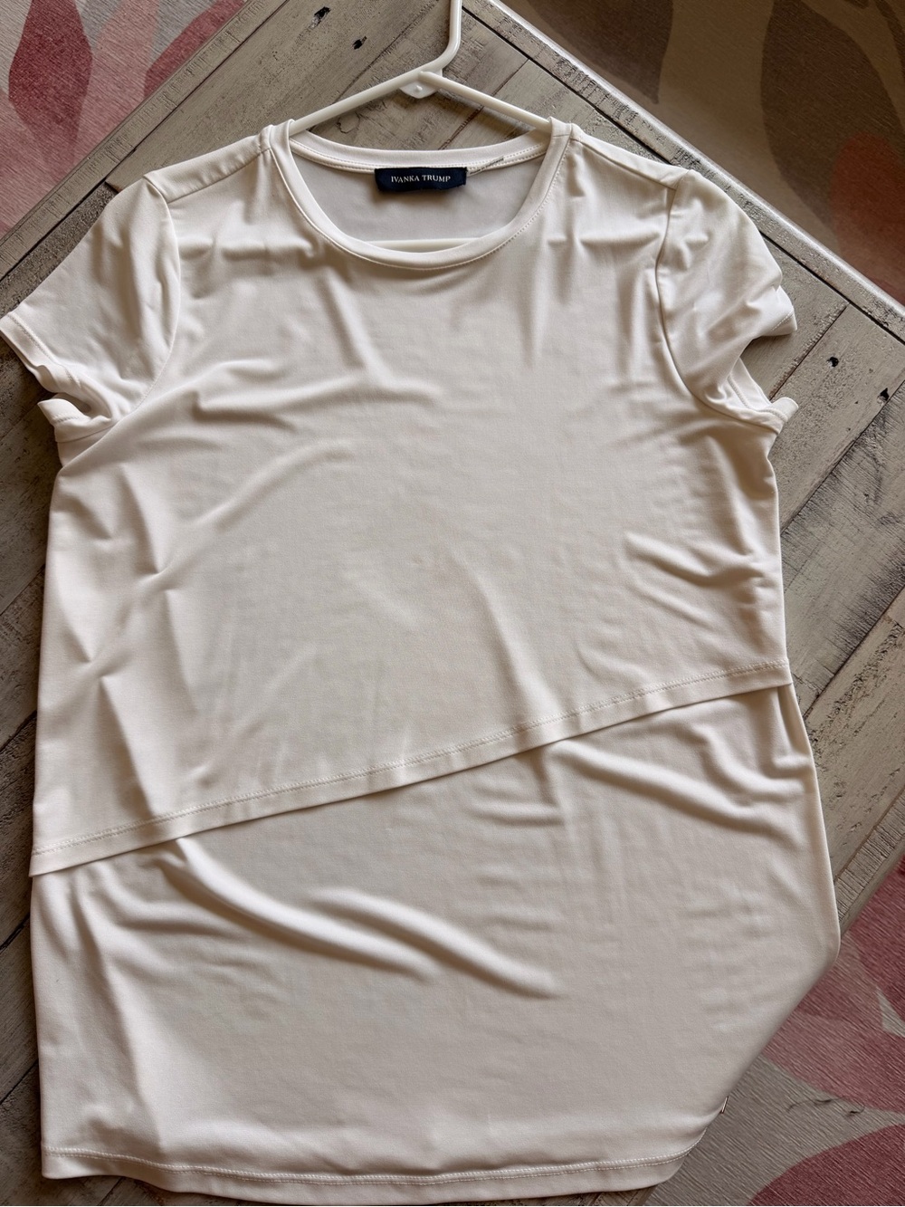 Ivanka Trump Cream Short-Sleeve Layered Tee